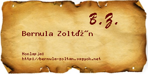 Bernula Zoltán névjegykártya